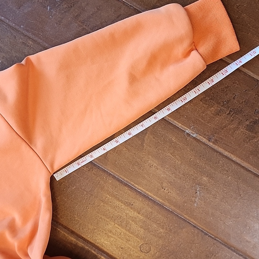 Tresor Cache Boutique Orange Hooded Zip-Up Longsleeve Romper Shorts - Picture 9 of 13